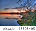 ウトナイ湖の夕景 48893405