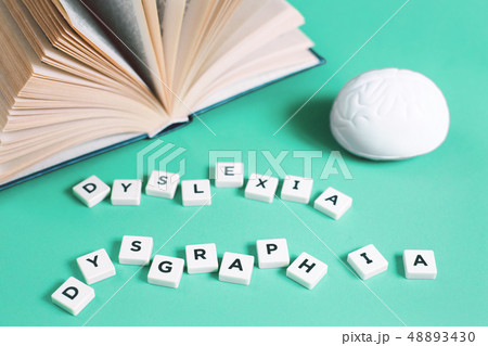 Dyslexia and read words with an open book 48893430