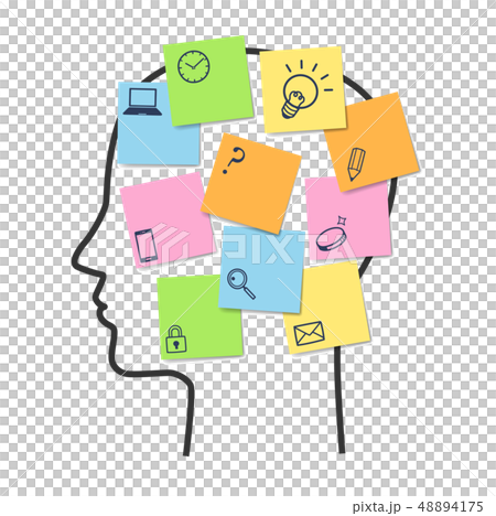 Person's face and sticky note business icon Person's face and sticky note business icon 48894175