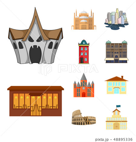 Vector design of building and city icon. Set of building and business stock vector illustration. 48895336