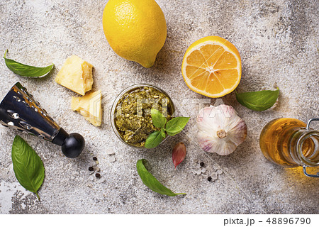 Homemade traditional Italian pesto sauce 48896790
