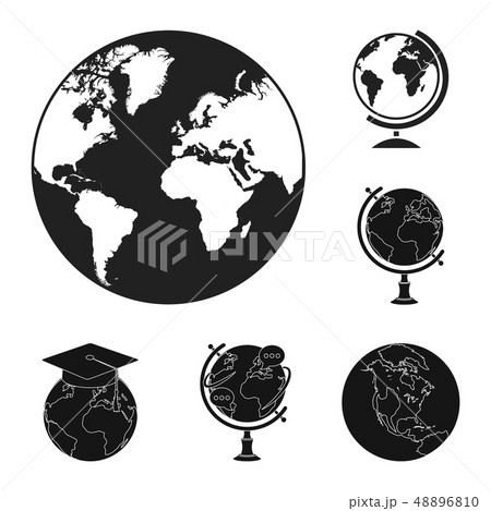 Isolated object of globe and world logo. Set of globe and earth vector icon for stock. 48896810