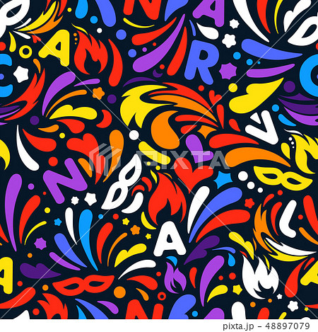 Colorful abstract seamless pattern Carnival design 48897079
