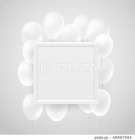 Empty white frame on a wall 48897084