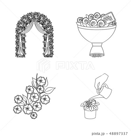 Vector illustration of spring and wreath logo. Collection of spring and blossom vector icon for 48897337