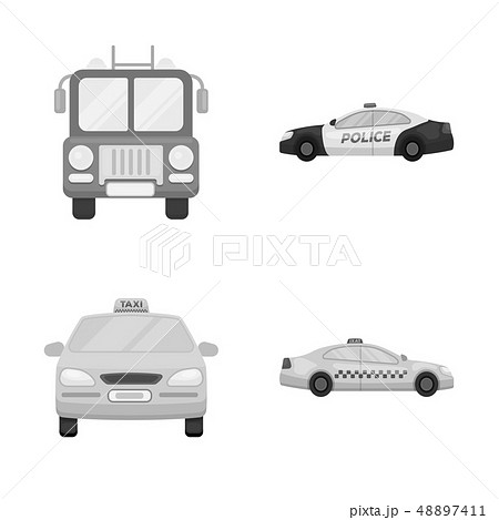 Vector design of engine and truck symbol. Collection of engine and vehicle stock symbol for web. 48897411