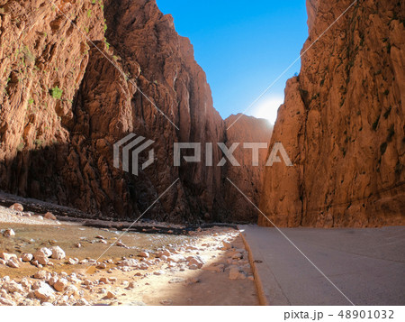 Todgha Gorge is canyon in Atlas Mountains, near Tinghir in Morocco 48901032