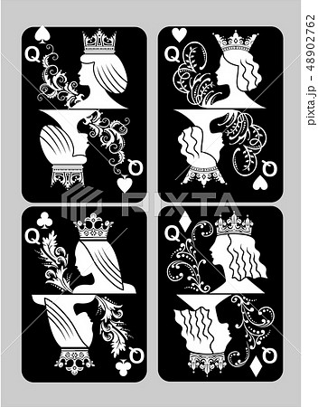Poker cards Queen set 48902762