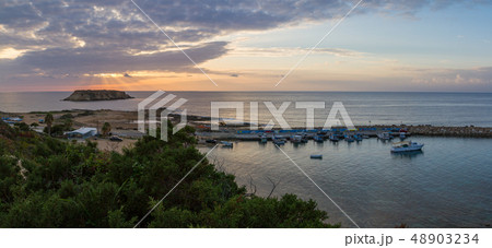 Panorama sunset at Agios Georgios Pegeias Fishing Panorama sunset at Agios Georgios Pegeias Fishing 48903234