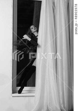 Sexy Young Woman With Big Breast Girl Posing Stock Photo