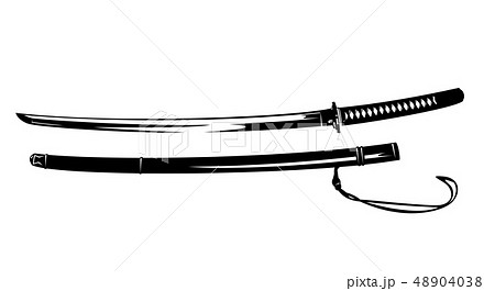 samurai katana sword black vector design 48904038