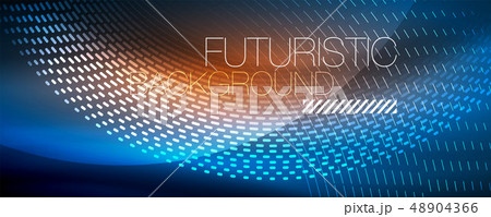 Glowing light particles in dark neon space, magic glow shiny abstract background 48904366