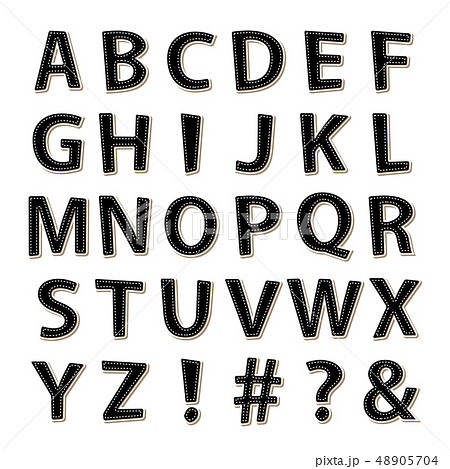 アルファベット アップリケ ワッペン風 黒 アルファベット アップリケ ワッペン風 黒 48905704