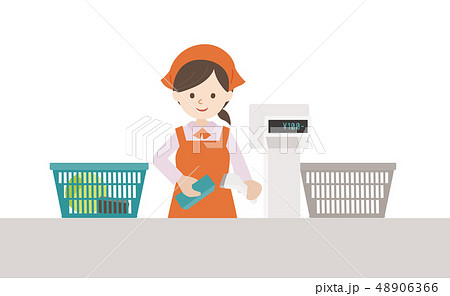 レジ作業 女性 48906366