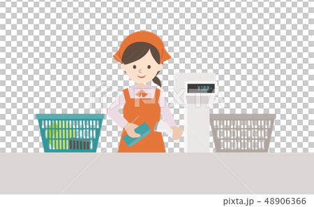 レジ作業 女性 48906366