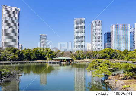 潮入りの池と中島のお茶屋 48906741