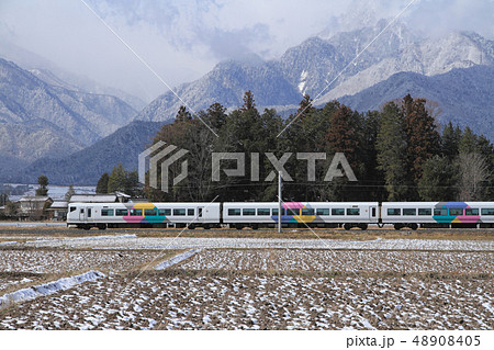 大糸線　名残の雪 48908405