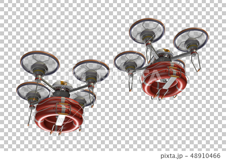 救助ドローン(浮き輪つき・編隊飛行・透過素材) 救助ドローン(浮き輪つき・編隊飛行・透過素材) 48910466