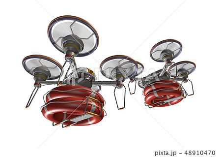 救助ドローン(浮き輪つき・編隊飛行・透過素材) 救助ドローン(浮き輪つき・編隊飛行・透過素材) 48910470