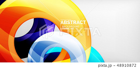 Modern geometric circles abstract background, colorful round shapes with shadow effects Modern geometric circles abstract background, colorful round shapes with shadow effects 48910872