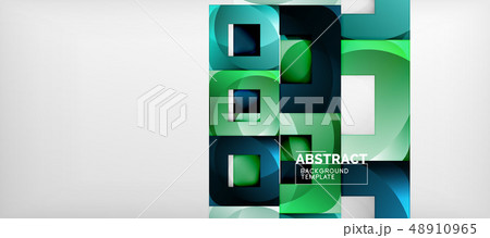 Abstract geometric background. Glossy square shapes composition on grey, minimalistic style template Abstract geometric background. Glossy square shapes composition on grey, minimalistic style template 48910965