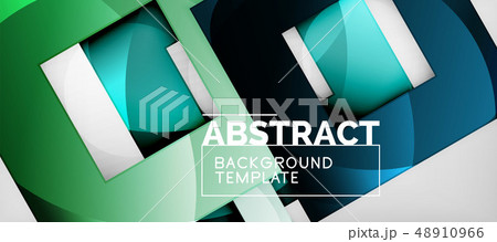 Abstract geometric background. Glossy square shapes composition on grey, minimalistic style template 48910966