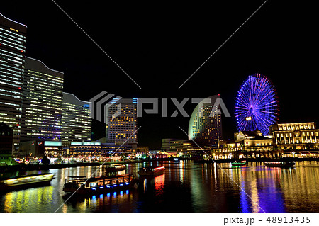 みなとみらい夜景と屋形船 みなとみらい夜景と屋形船 48913435