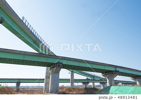 三陸自動車道 高速道路 高架橋 利府 ジャンクション 三陸自動車道 高速道路 高架橋 利府 ジャンクション 48913481