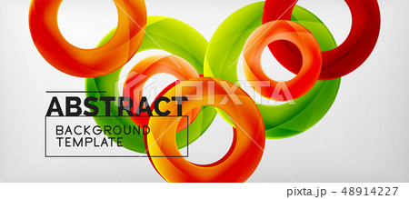 Flying circles geometric abstract background 48914227