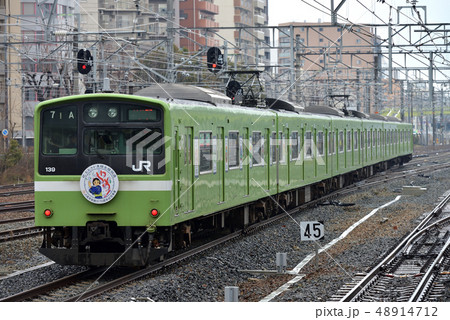 新規開業区間を走る201系おおさか東線6両 新規開業区間を走る201系おおさか東線6両 48914712