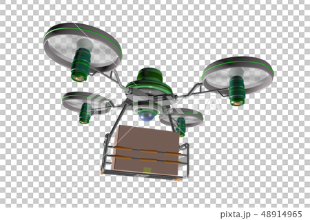 ドローン配達イメージ（透過素材） 48914965