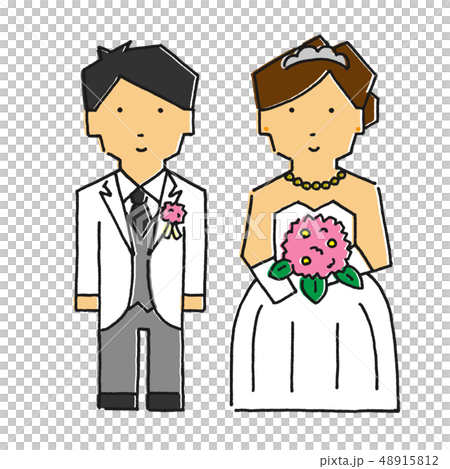 結婚 カップル 夫婦 挙式 タッチb のイラスト素材