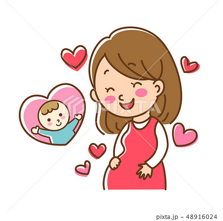 Happy pregnant woman - Stock Illustration [48916024] - PIXTA