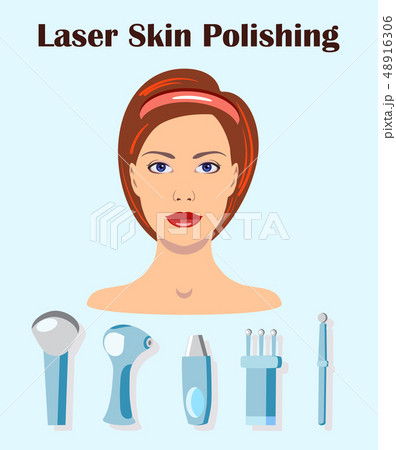 A vector set isolated of lasers for skin polishing 48916306