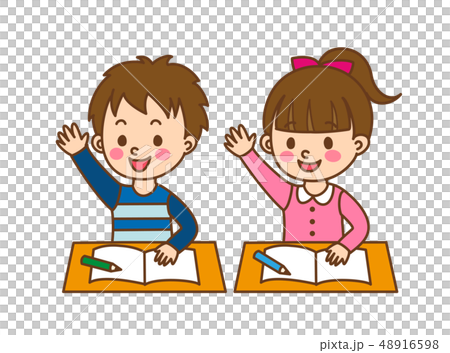 手を挙げる子供 48916598