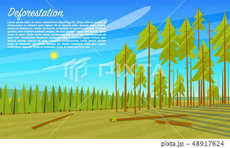Deforestation concept. Cutting down trees. Environmental pollution and Ecological problems Deforestation concept. Cutting down trees. Environmental pollution and Ecological problems 48917624