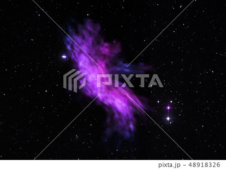 Far being shone nebula and star field. 3D rendering 48918326