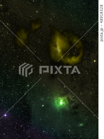Star field in space and a nebulae. 3D rendering 48918328