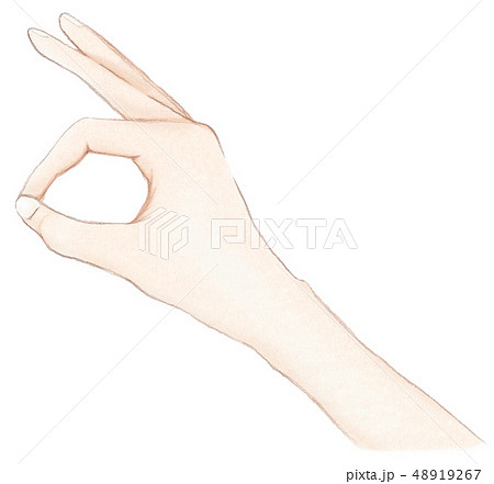 手 Okサイン ジェスチャー 親指と人差し指で輪をつくるのイラスト素材