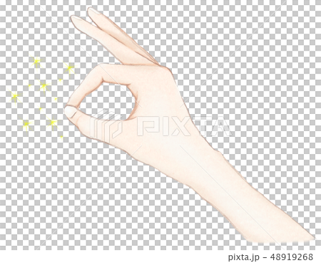 Illustration of fingertips that caught glittering luck Illustration of fingertips that caught glittering luck 48919268