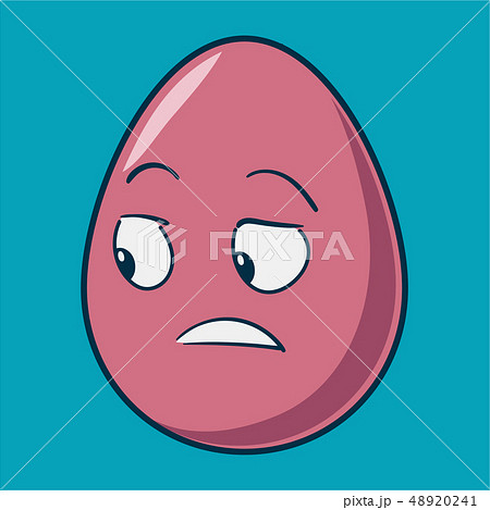 Funny cartoon Easter egg emoji icon. Cute emoticons Vector illustration. Isolated Funny cartoon Easter egg emoji icon. Cute emoticons Vector illustration. Isolated 48920241