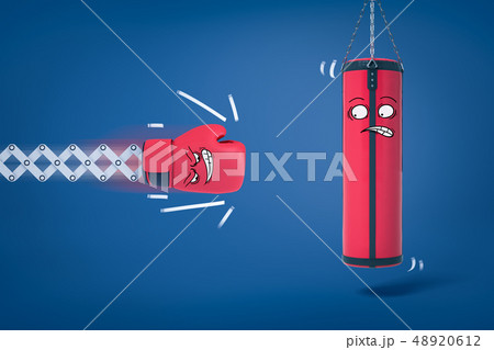 3d Rendering of Large Boxing Glove on a Metal Bracket Hits and