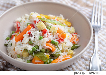 Vegan rice with vegetables 48920680