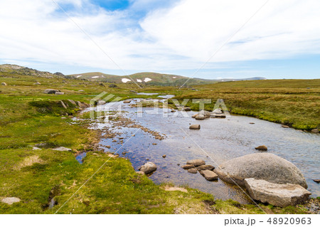 View over Snowy River in Kosciuszko National Park, View over Snowy River in Kosciuszko National Park, 48920963