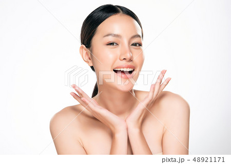 Beautiful Young asian Woman with Clean Fresh Skin Beautiful Young asian Woman with Clean Fresh Skin 48921171