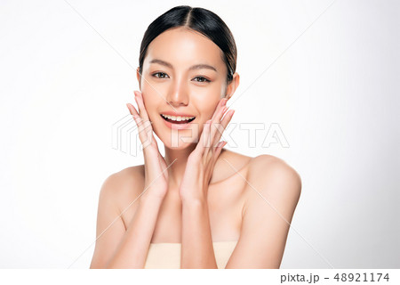 Beautiful Young asian Woman with Clean Fresh Skin Beautiful Young asian Woman with Clean Fresh Skin 48921174