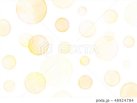 水彩 水玉 背景 テクスチャ にじみ 黄色のイラスト素材