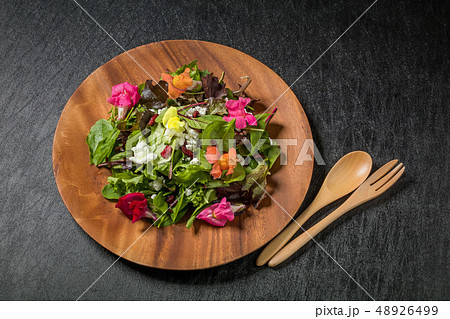 きれいな食用花　エディブルフラワー　Edible flower salad 48926499