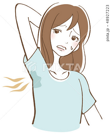ワキ汗を気にする女性 ワキ汗を気にする女性 48927223