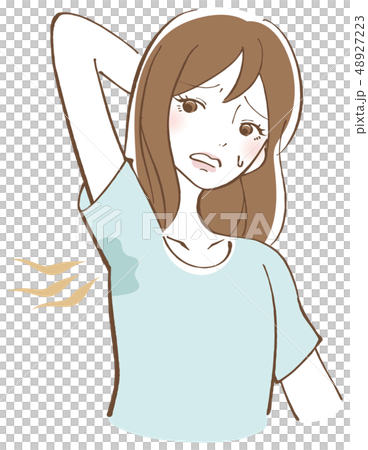 ワキ汗を気にする女性 ワキ汗を気にする女性 48927223